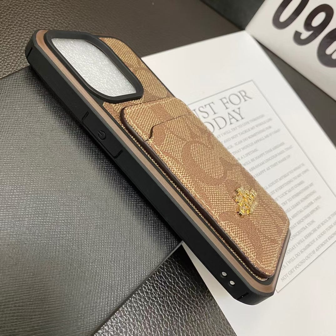 Tunde Store Coach Signature Canvas iPhone Cases with Card Holder