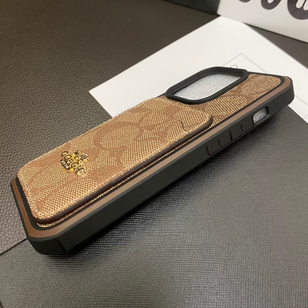 Tunde Store Coach Signature Canvas iPhone Cases with Card Holder