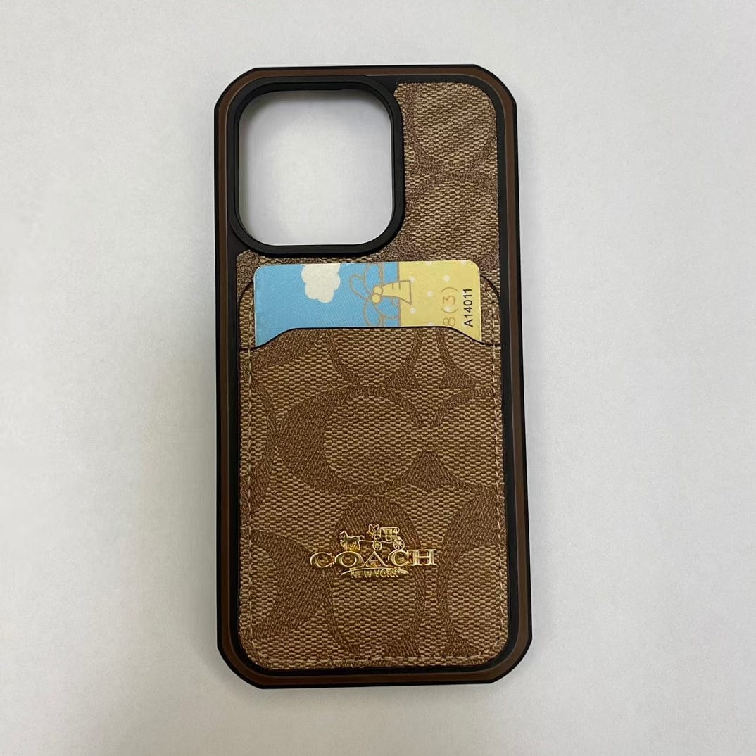 Tunde Store Coach Signature Canvas iPhone Cases with Card Holder