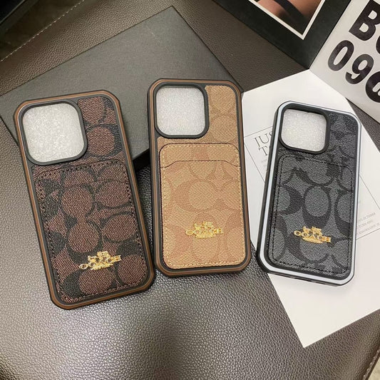Tunde Store Coach Signature Canvas iPhone Cases with Card Holder