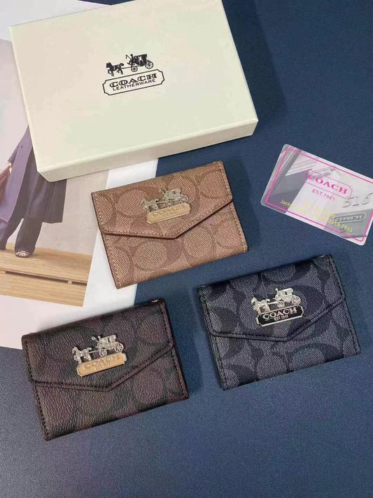 Tunde Store Coach Signature Card Holder Wallet with Horse and Carriage Logo