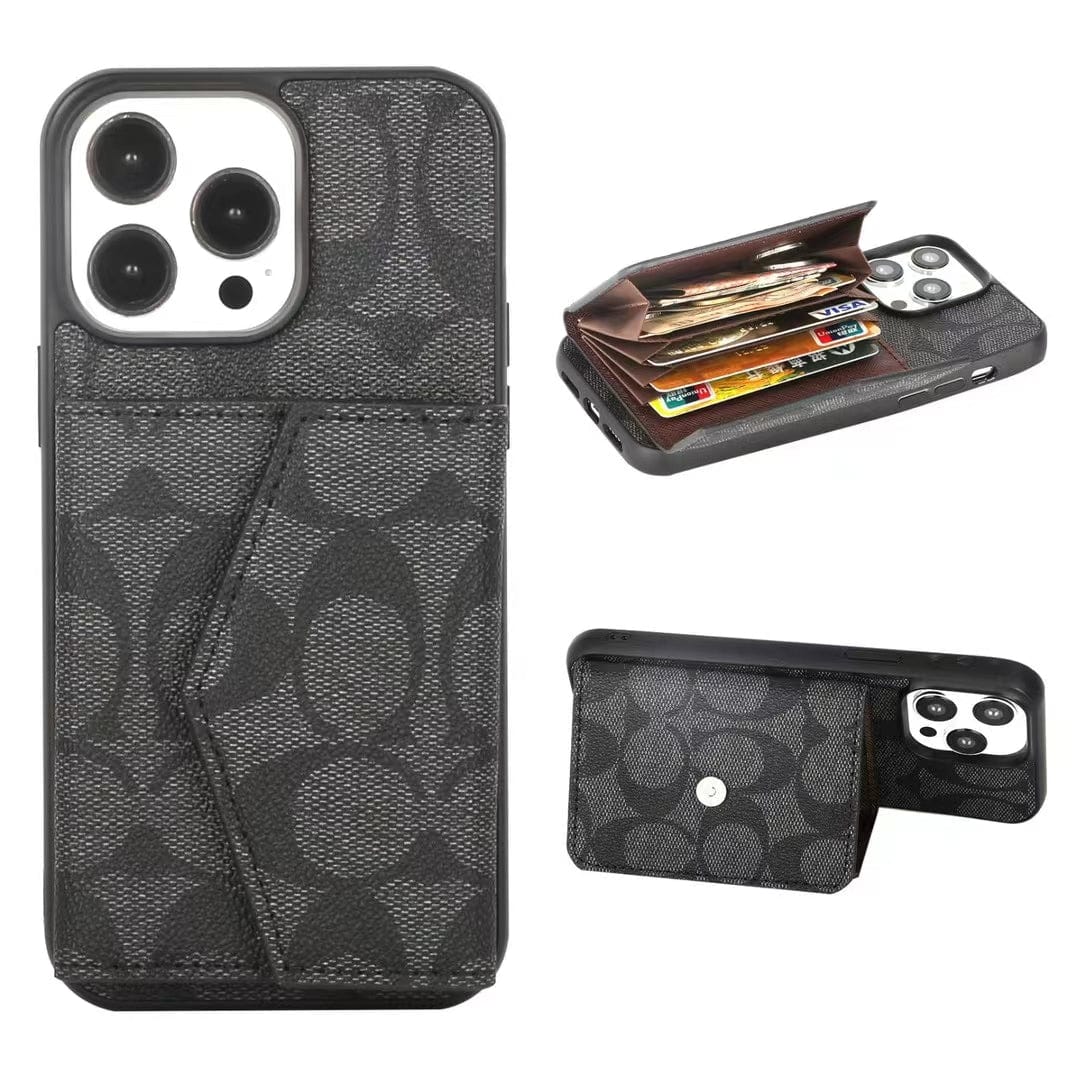 Tunde Store Coach Signature iPhone Case with Card Holder – Available for iPhone 11 to iPhone 16