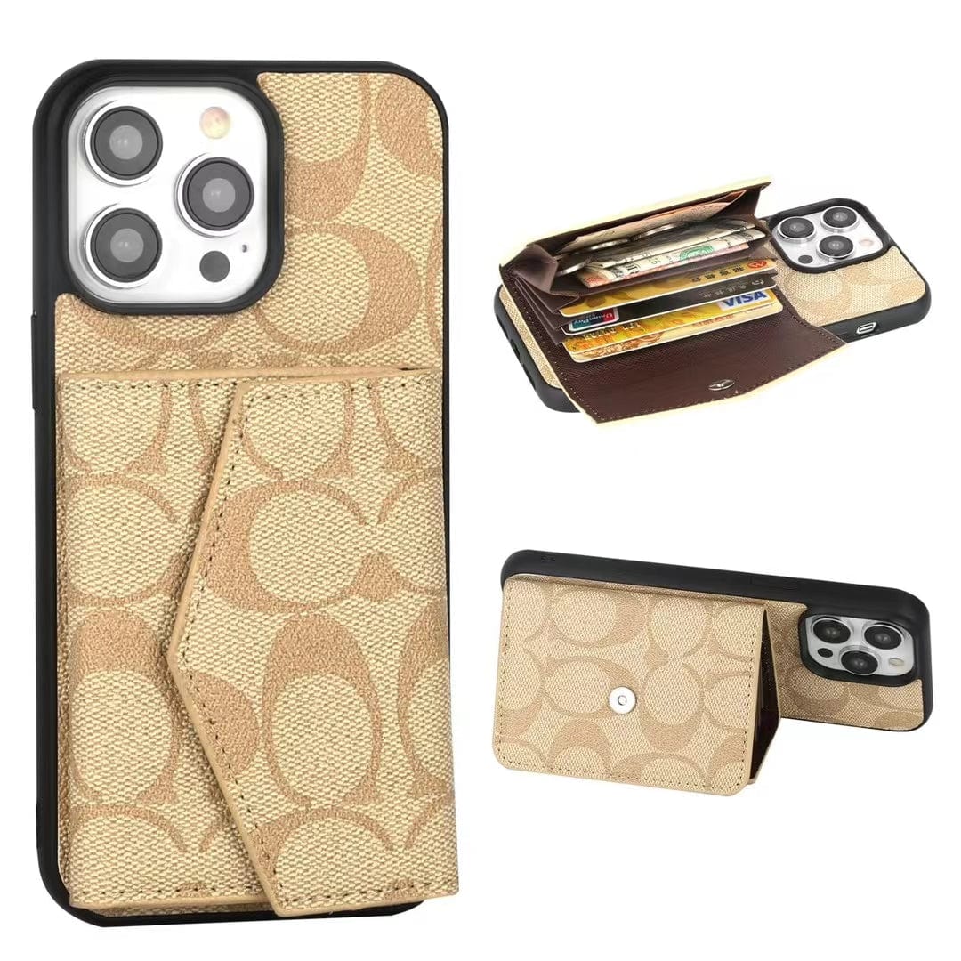 Tunde Store Coach Signature iPhone Case with Card Holder – Available for iPhone 11 to iPhone 16