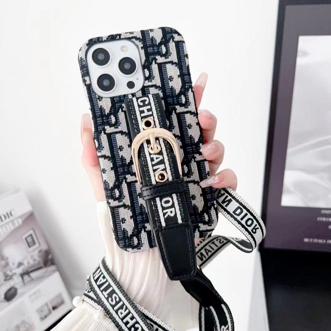 Tunde Store Dior Designer Strap iPhone Cases with Adjustable Lanyard
