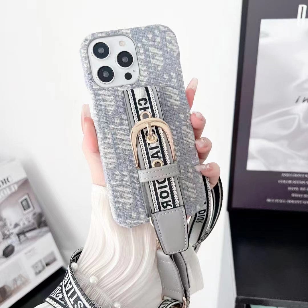 Tunde Store Dior Designer Strap iPhone Cases with Adjustable Lanyard