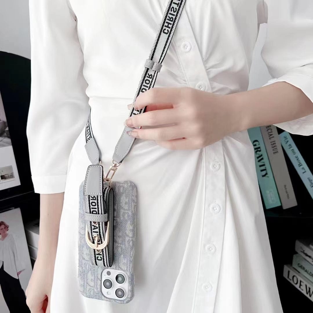Tunde Store Dior Designer Strap iPhone Cases with Adjustable Lanyard