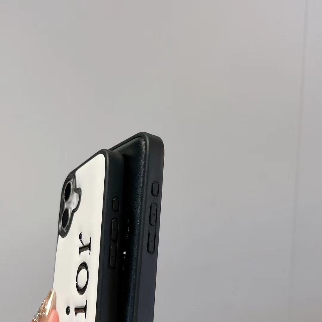 Tunde Store Dior Embossed Logo Leather iPhone Case