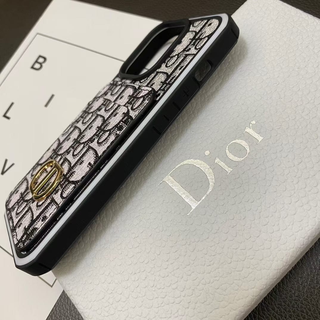 Tunde Store Dior Monogram iPhone Cases with Card Holder - Dual Design Collection