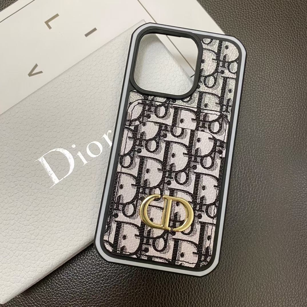 Tunde Store Dior Monogram iPhone Cases with Card Holder - Dual Design Collection