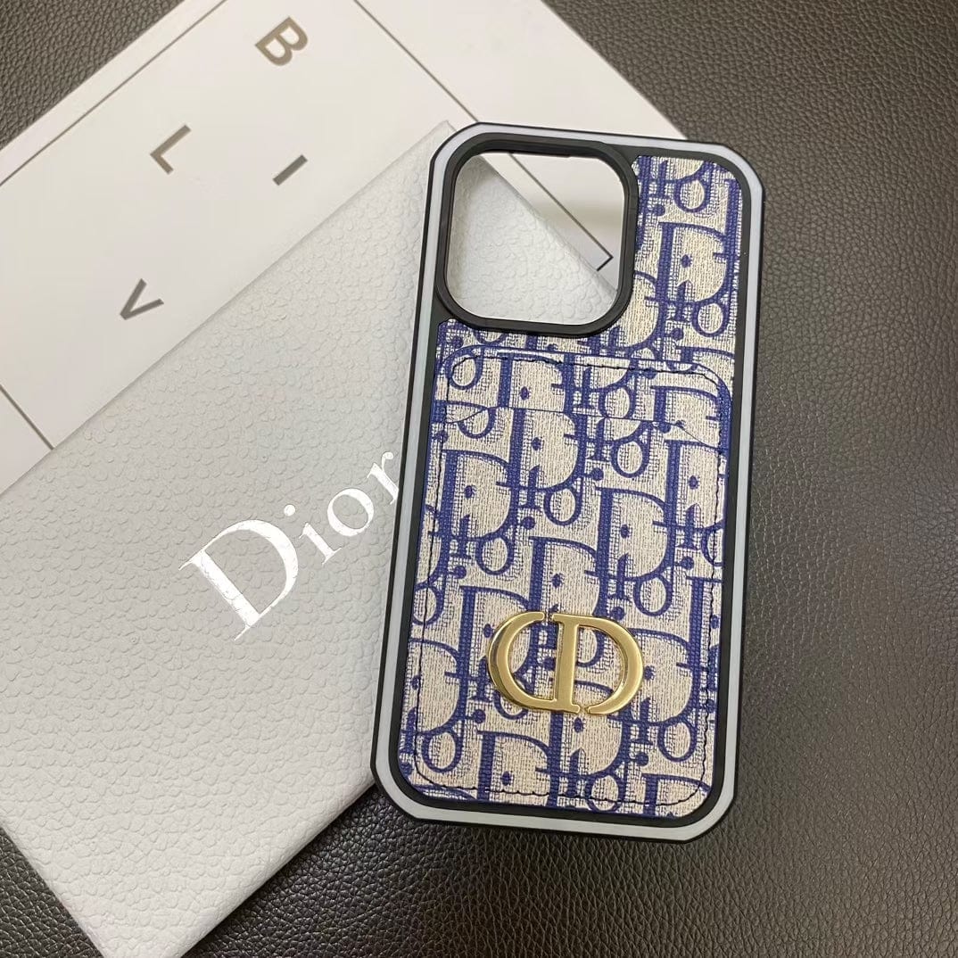 Tunde Store Dior Monogram iPhone Cases with Card Holder - Dual Design Collection