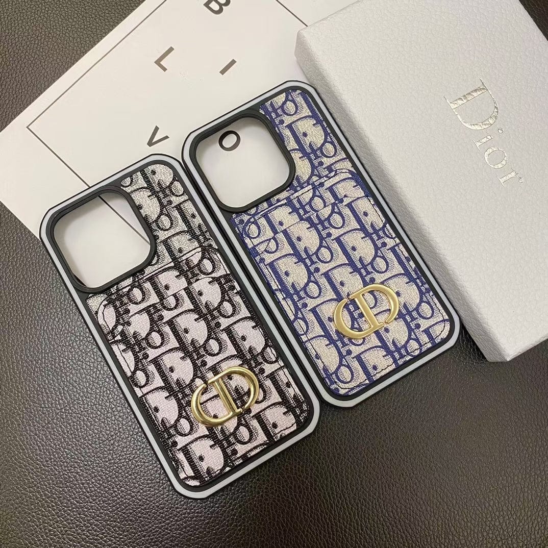 Tunde Store Dior Monogram iPhone Cases with Card Holder - Dual Design Collection