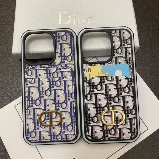 Tunde Store Dior Monogram iPhone Cases with Card Holder - Dual Design Collection
