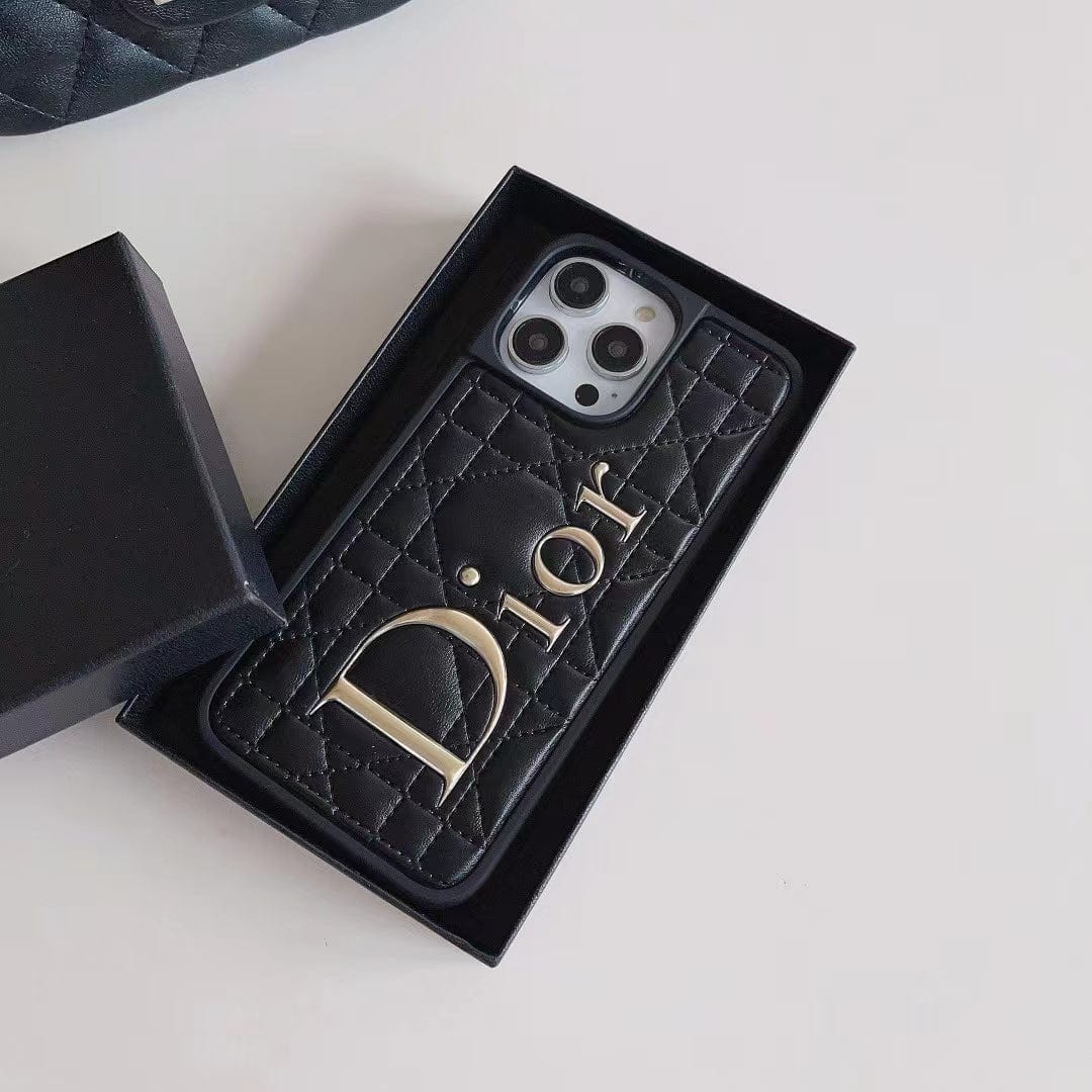 Tunde Store Dior Quilted Leather iPhone Cases with Embossed Logo