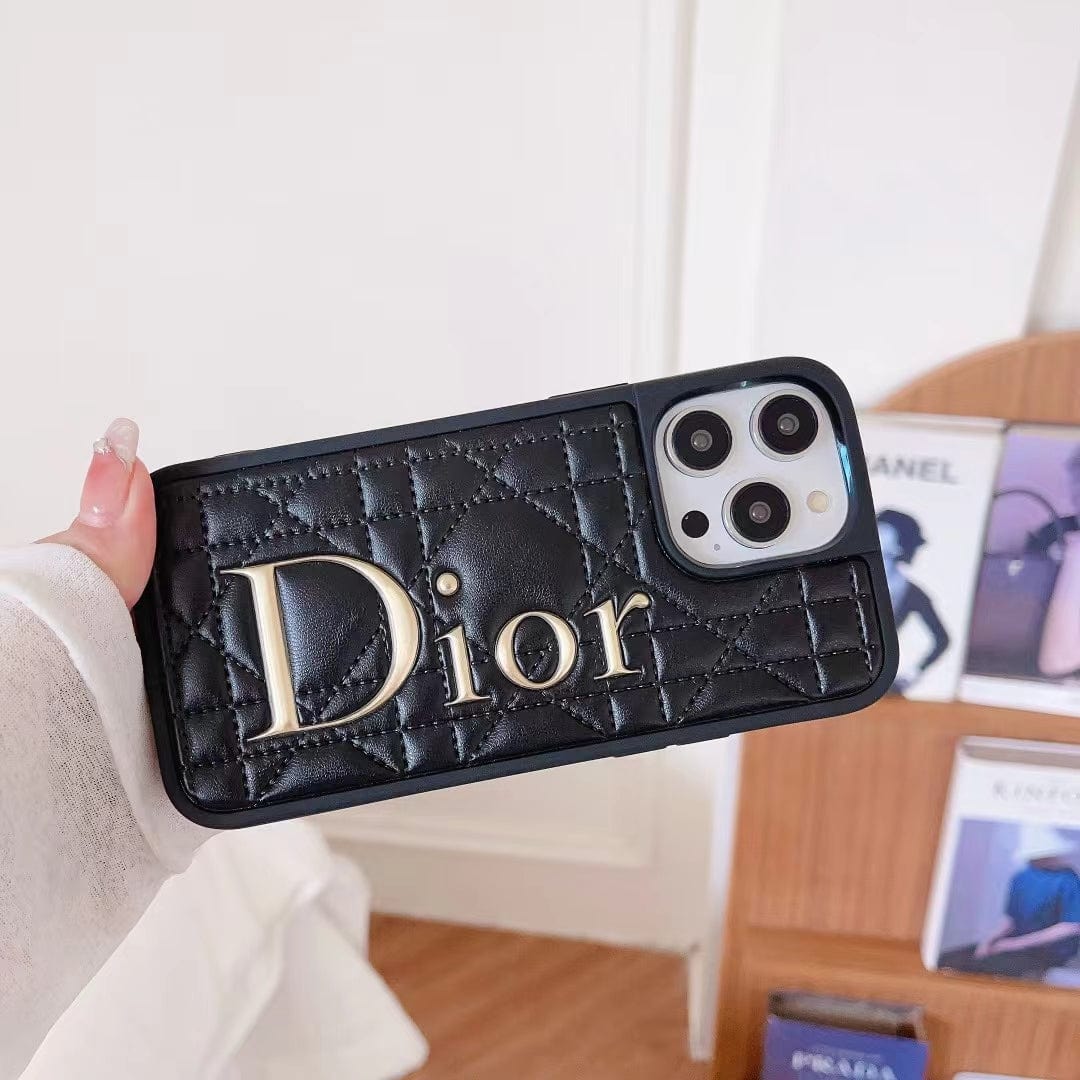 Tunde Store Dior Quilted Leather iPhone Cases with Embossed Logo