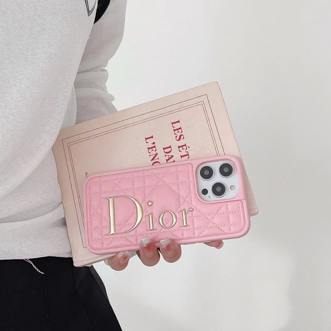 Tunde Store Dior Quilted Leather iPhone Cases with Embossed Logo
