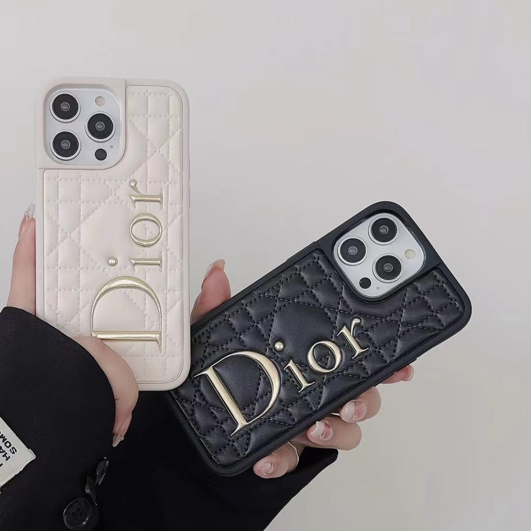 Tunde Store Dior Quilted Leather iPhone Cases with Embossed Logo