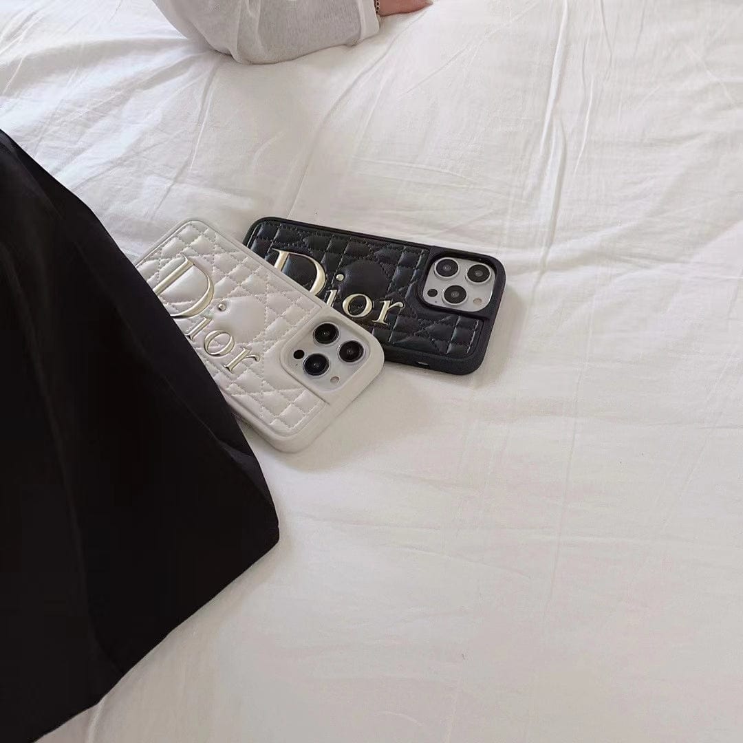 Tunde Store Dior Quilted Leather iPhone Cases with Embossed Logo