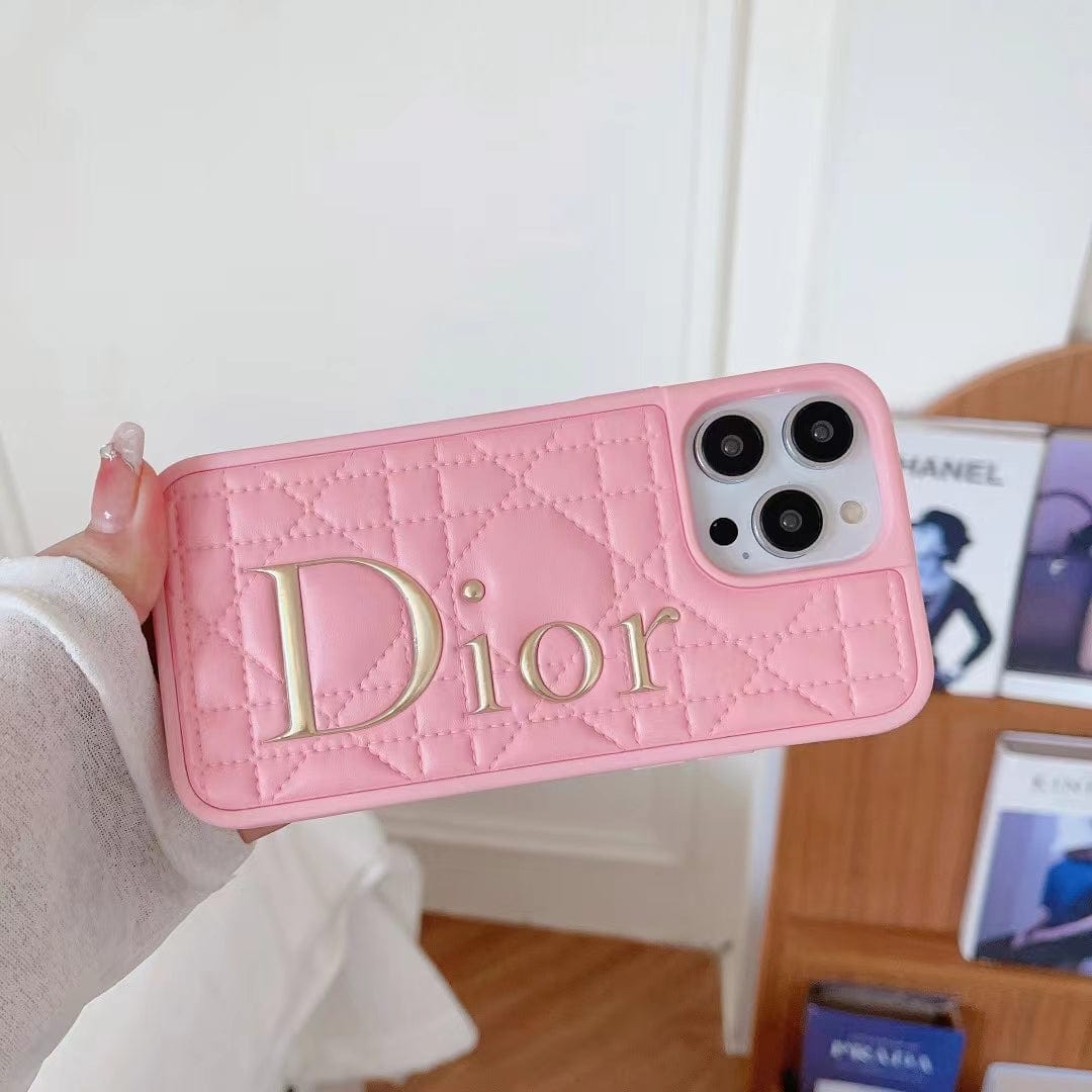 Tunde Store Dior Quilted Leather iPhone Cases with Embossed Logo