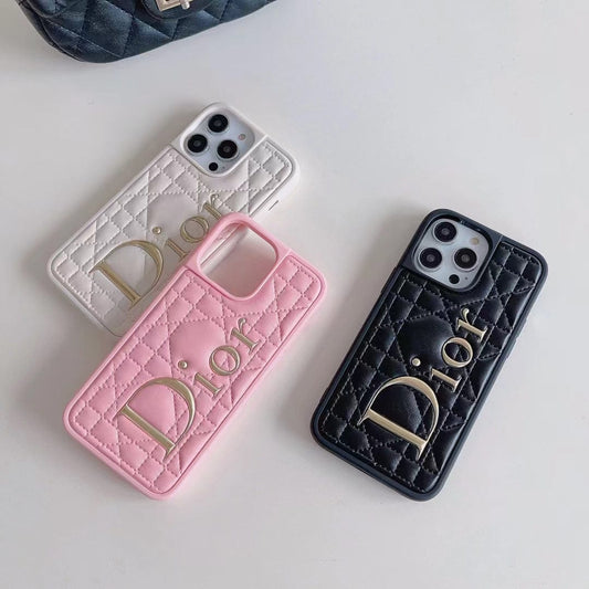 Tunde Store Dior Quilted Leather iPhone Cases with Embossed Logo
