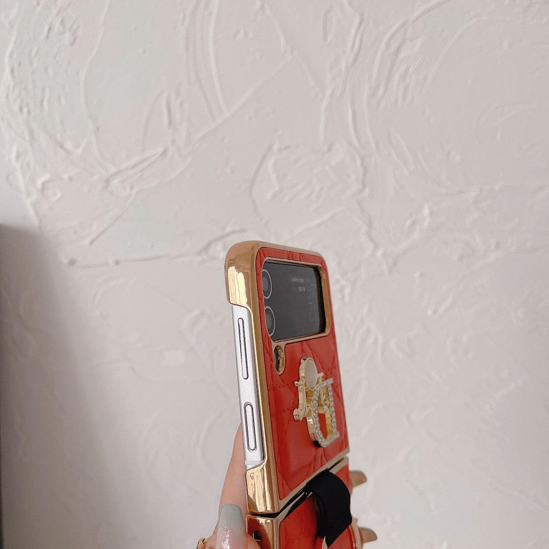 Tunde Store Dior Z Flip Phone Case with a Finger Ring | Samsung Cover