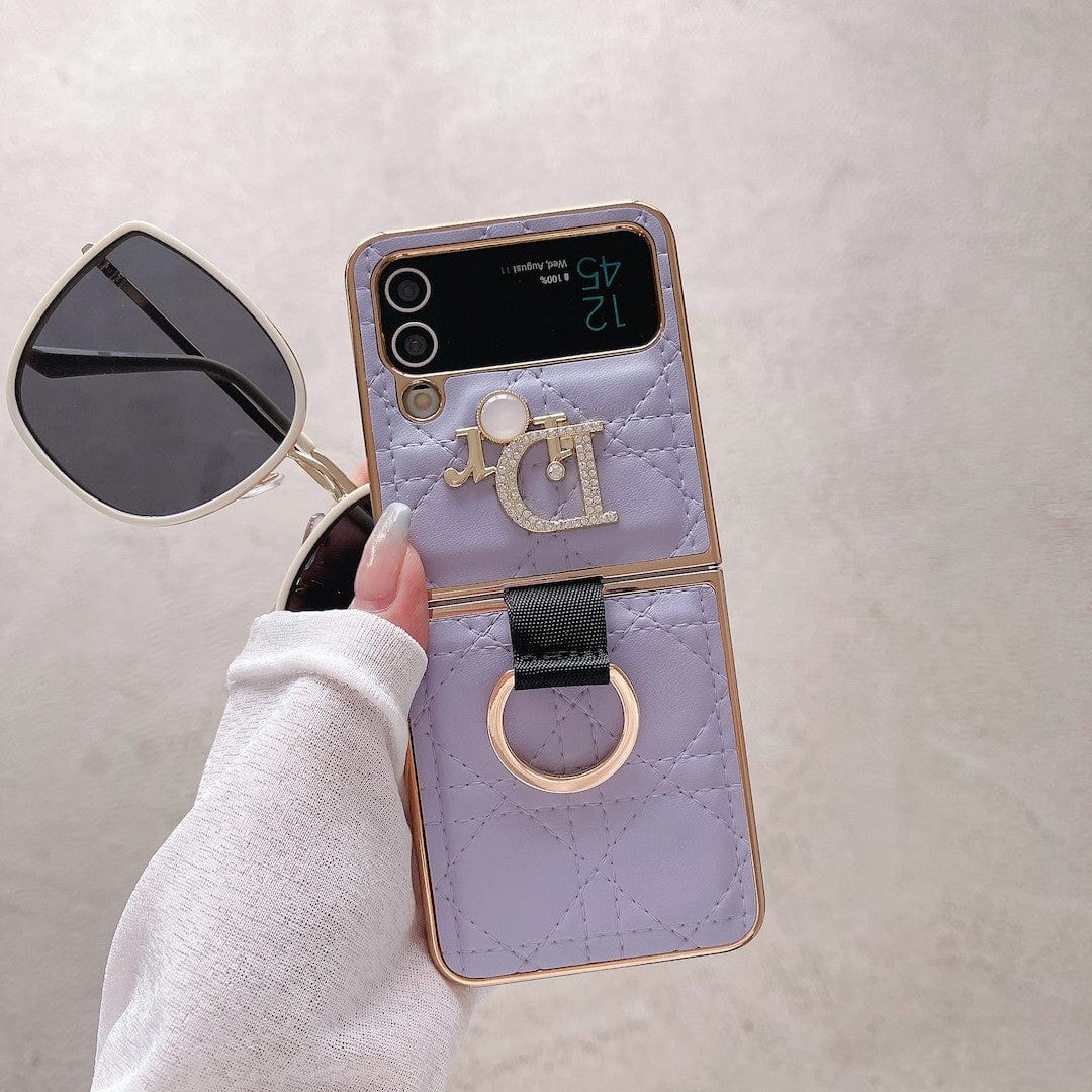 Tunde Store Dior Z Flip Phone Case with a Finger Ring | Samsung Cover