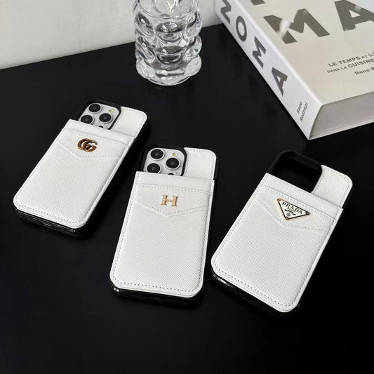 Tunde Store Eelegant White Leather Prada & Gucci & Hermes iPhone Cover