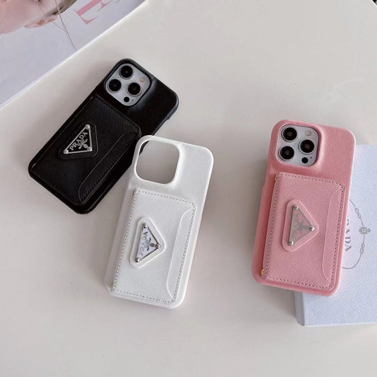 Tunde Store Elegant Prada iPhone Covers With Integrated Wallet | iPhone 12 to iPhone 16