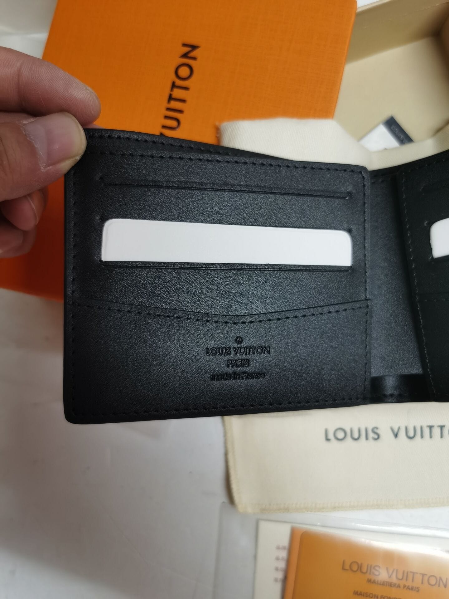 Tunde Store Embossed Black Leather Compact Wallet
