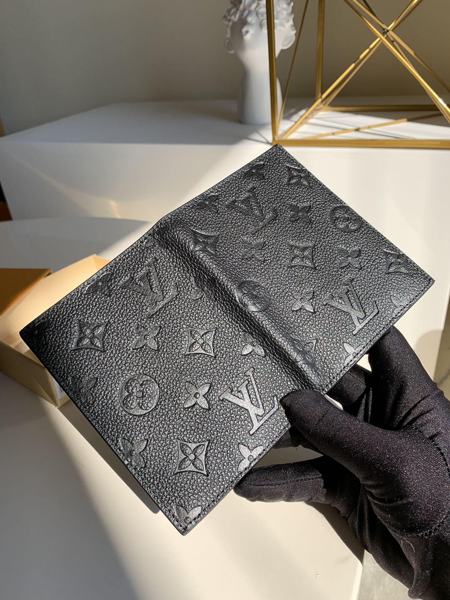 Tunde Store Engraved Black Louis Vuitton Passport Holder