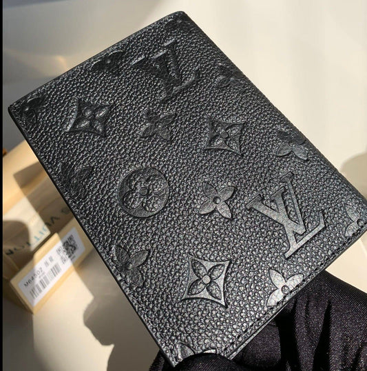 Tunde Store Engraved Black Louis Vuitton Passport Holder