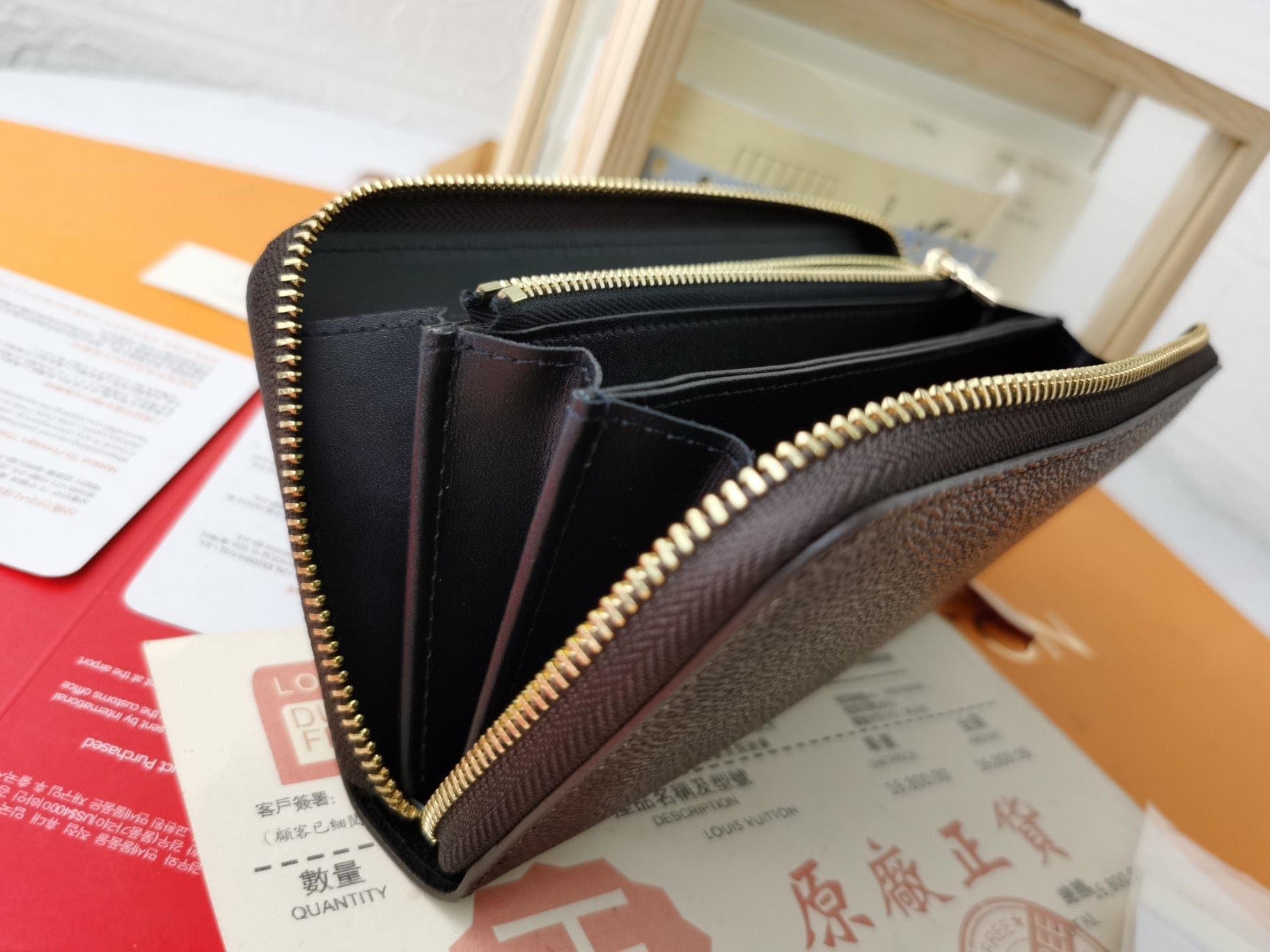 Tunde Store Engraved Louis Vuitton Leather Wallet