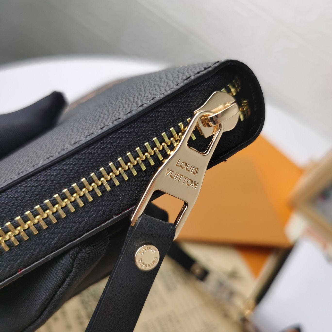Tunde Store Engraved Louis Vuitton Leather Wallet