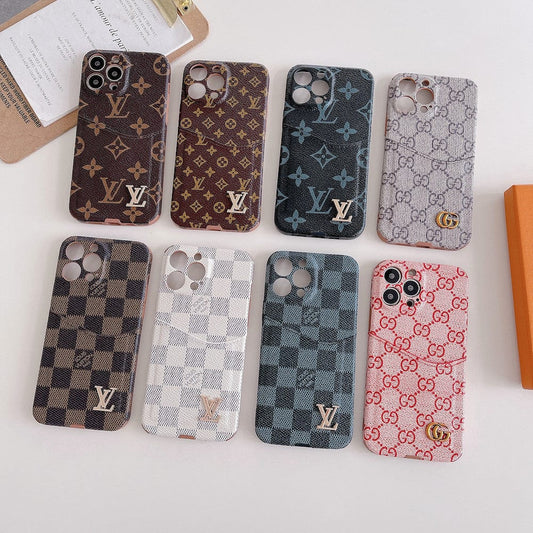 Tunde Store Famous Louis Vuitton & Gucci Patterns iPhone Cases with Extra Pouch