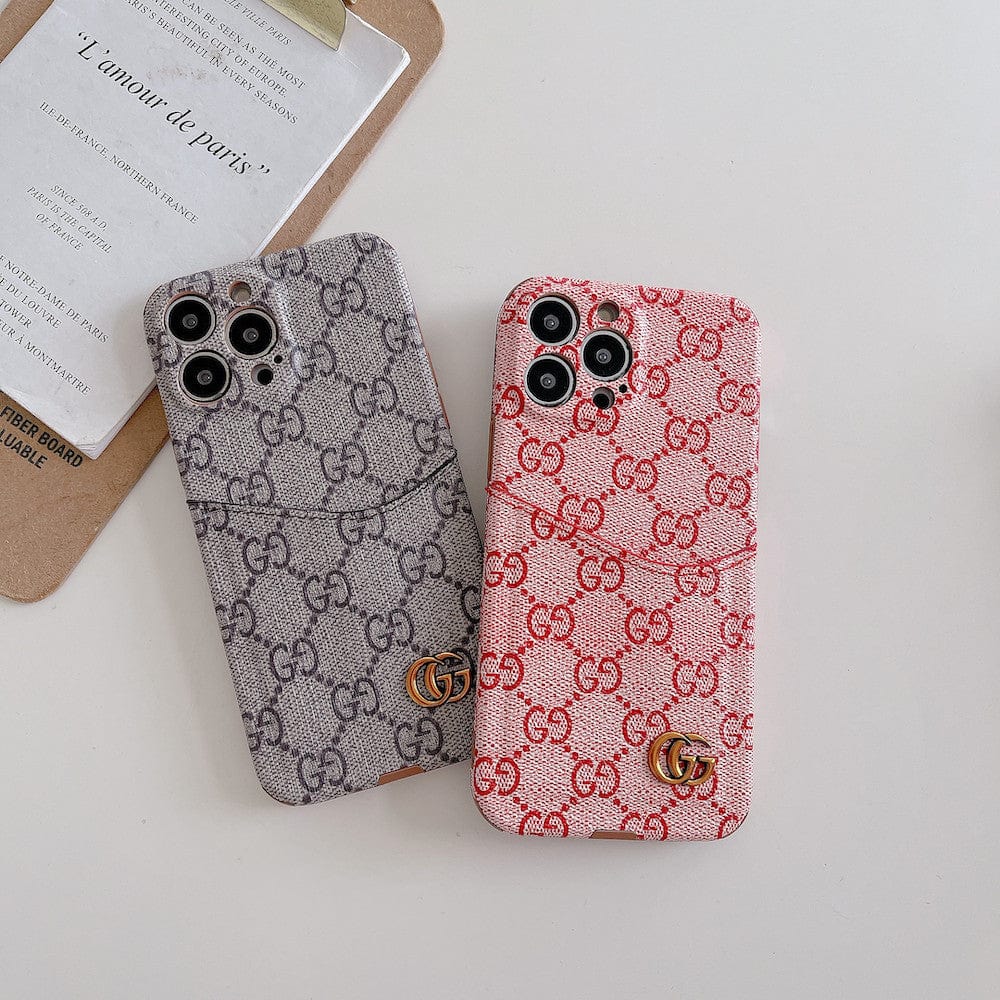 Tunde Store Famous Louis Vuitton & Gucci Patterns iPhone Cases with Extra Pouch