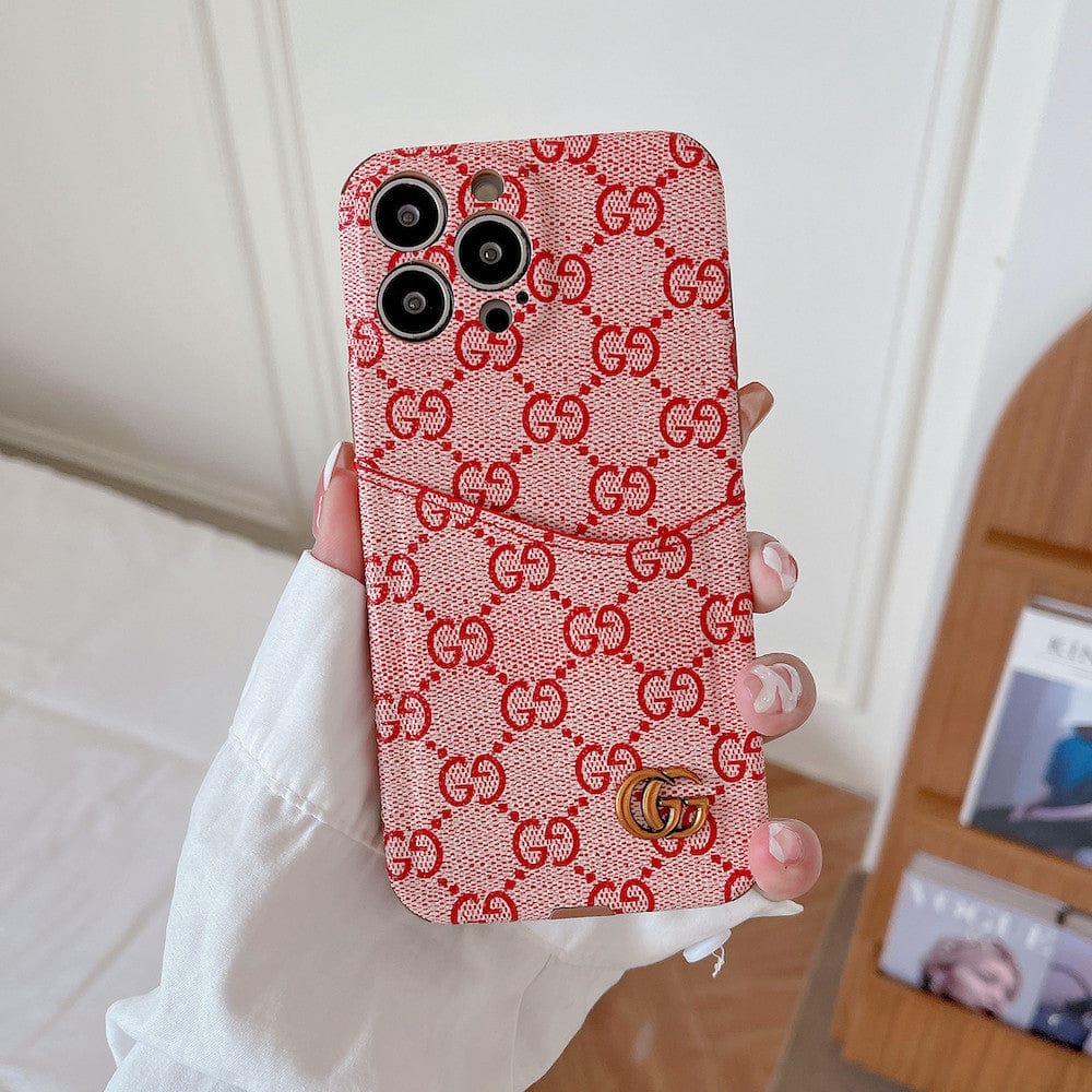 Tunde Store Famous Louis Vuitton & Gucci Patterns iPhone Cases with Extra Pouch