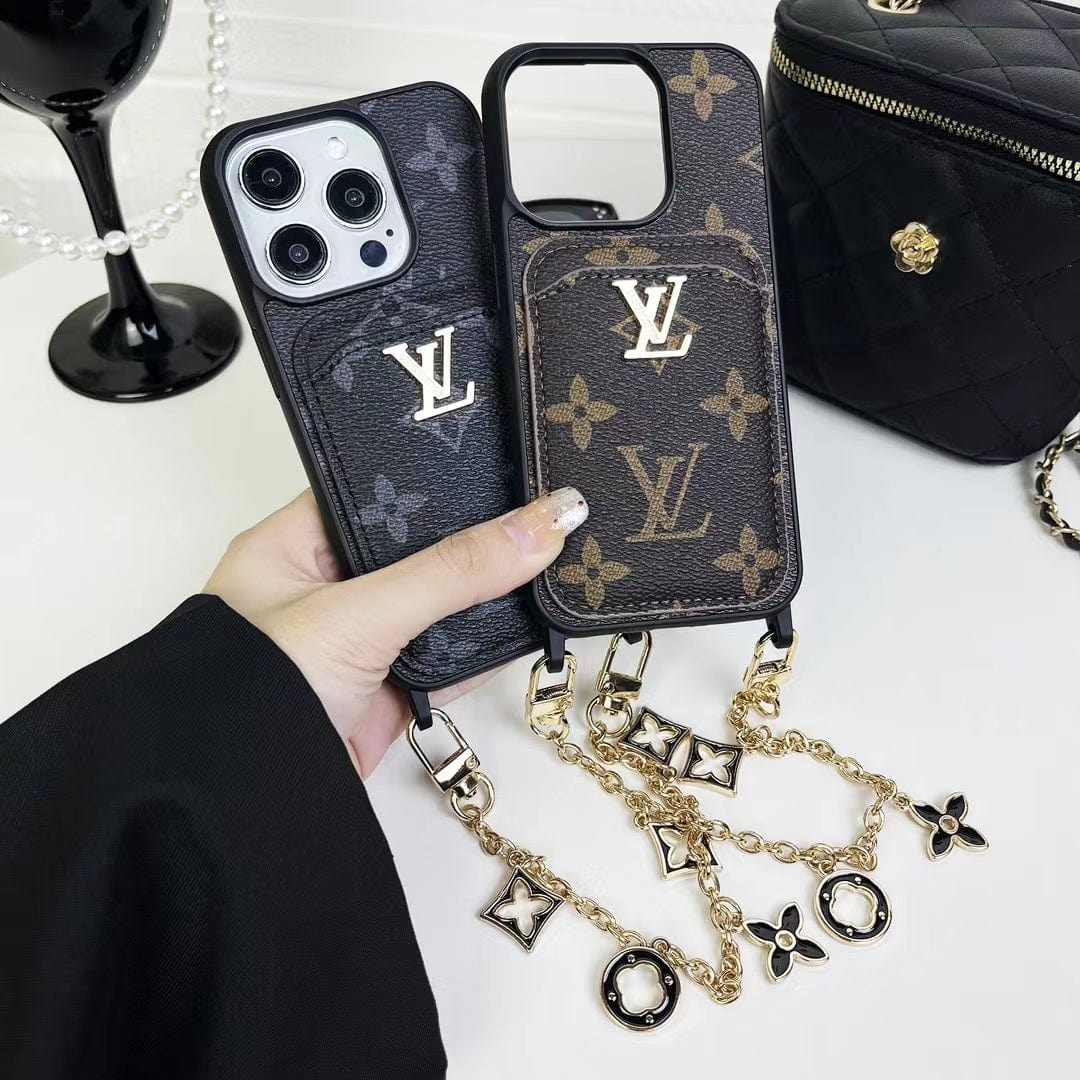 Tunde Store Fashioned Back Pocket Louis Vuitton iPhone Case | Charming chain holder