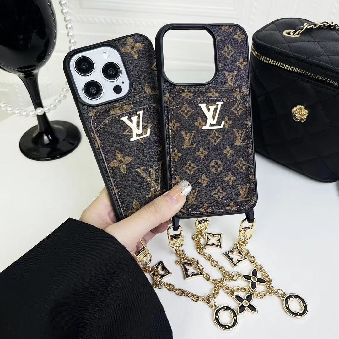 Tunde Store Fashioned Back Pocket Louis Vuitton iPhone Case | Charming chain holder