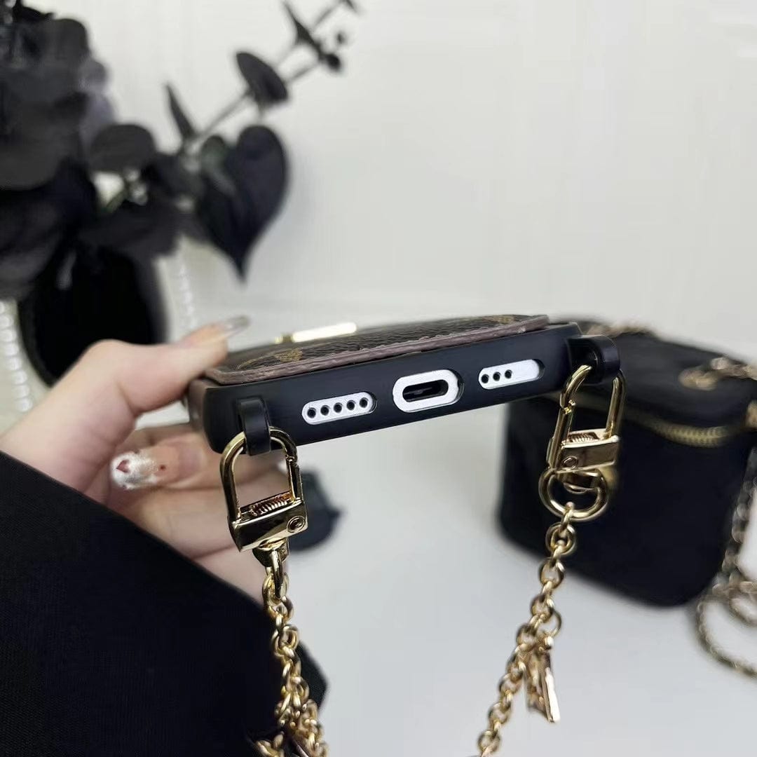 Tunde Store Fashioned Back Pocket Louis Vuitton iPhone Case | Charming chain holder