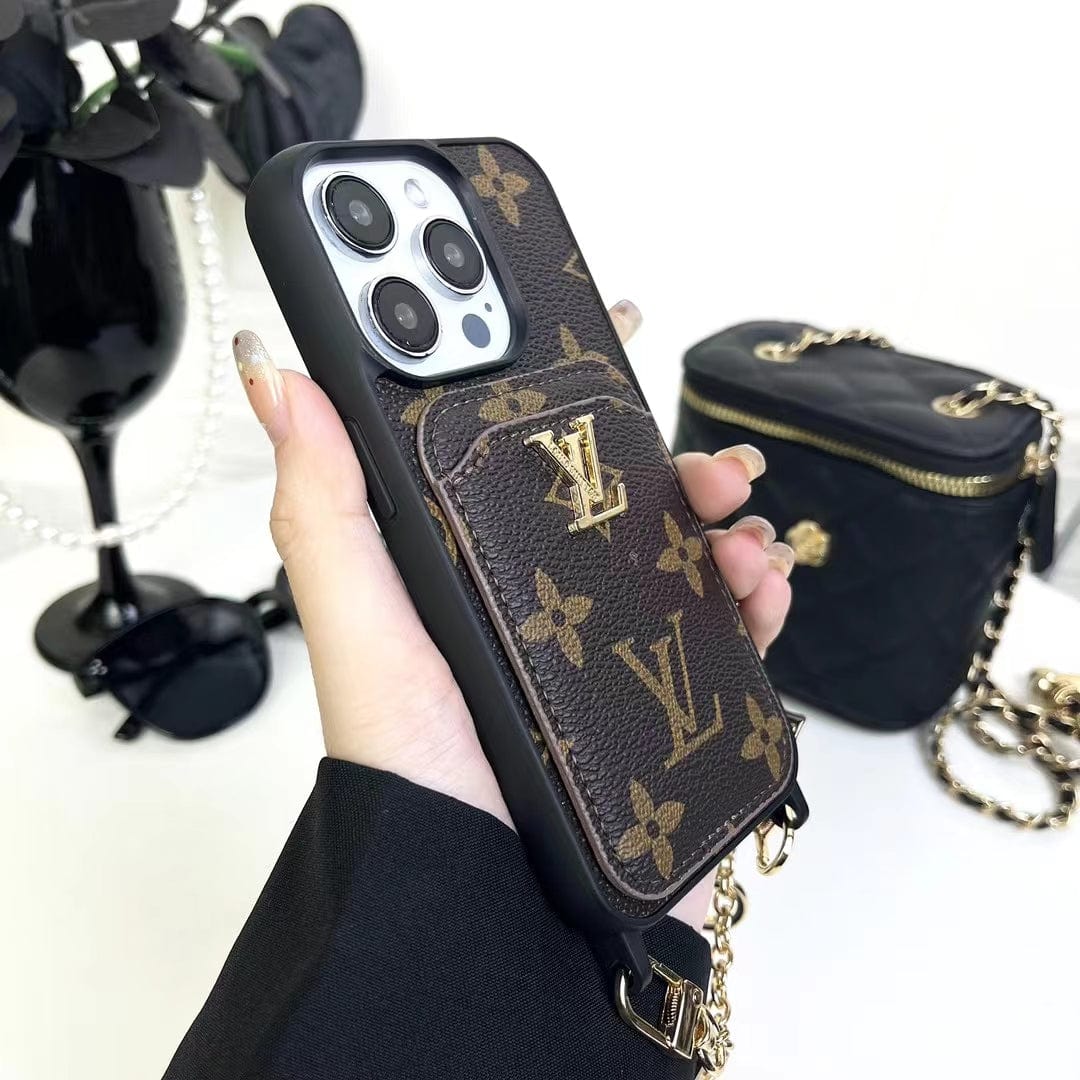 Tunde Store Fashioned Back Pocket Louis Vuitton iPhone Case | Charming chain holder