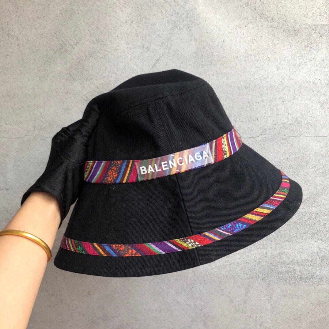 Tunde Store Fashioned Balenciaga Rainbow Black Bucket Hat