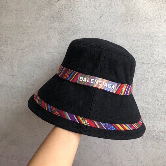 Tunde Store Fashioned Balenciaga Rainbow Black Bucket Hat