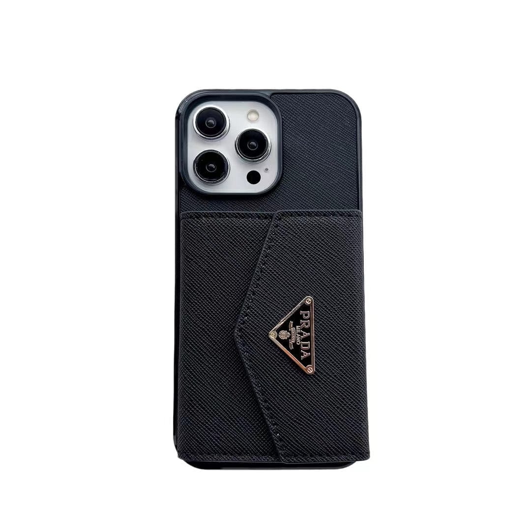 Tunde Store Fashioned Leather Fabric Prada iPhone Cases | Compatible for iPhone 11 to iPhone 16