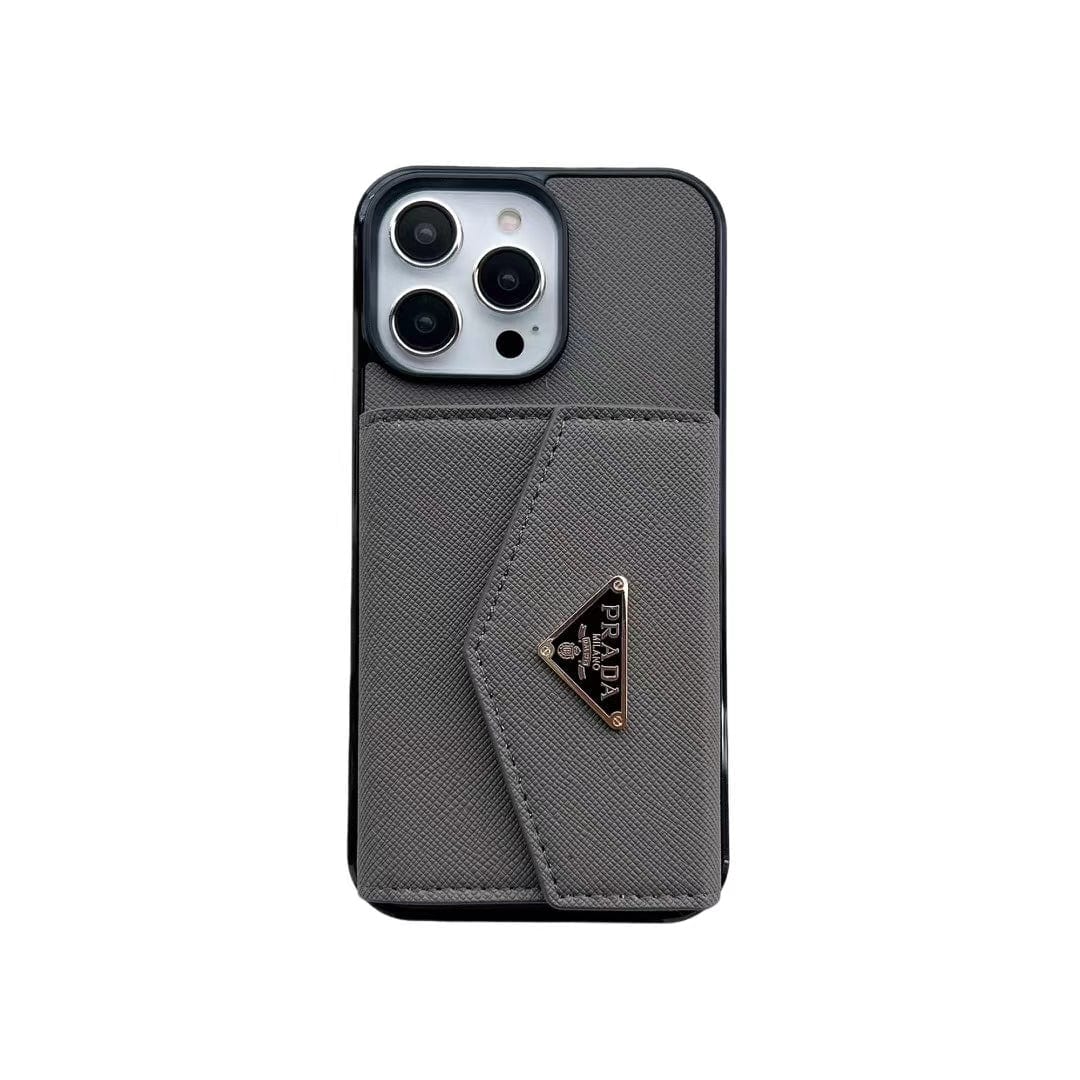 Tunde Store Fashioned Leather Fabric Prada iPhone Cases | Compatible for iPhone 11 to iPhone 16