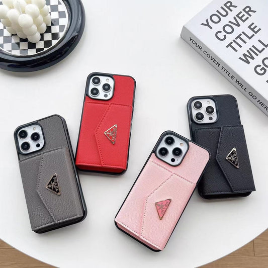 Tunde Store Fashioned Leather Fabric Prada iPhone Cases | Compatible for iPhone 11 to iPhone 16
