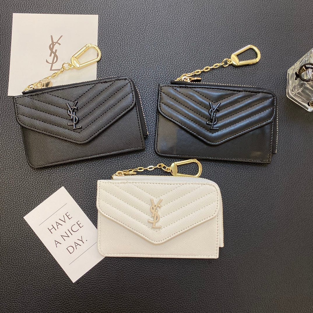 Tunde Store Fashioned YSL Card Holder Wallet with keychain holder
