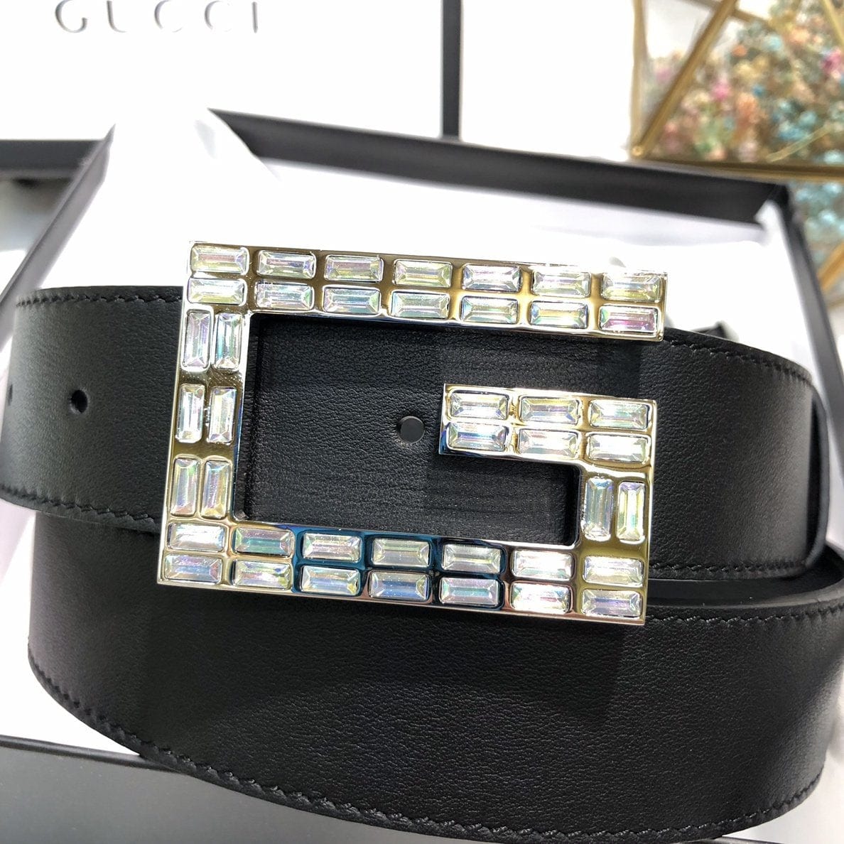 Tunde Store Gucci Black Leather Belt - Glamorous Buckle.