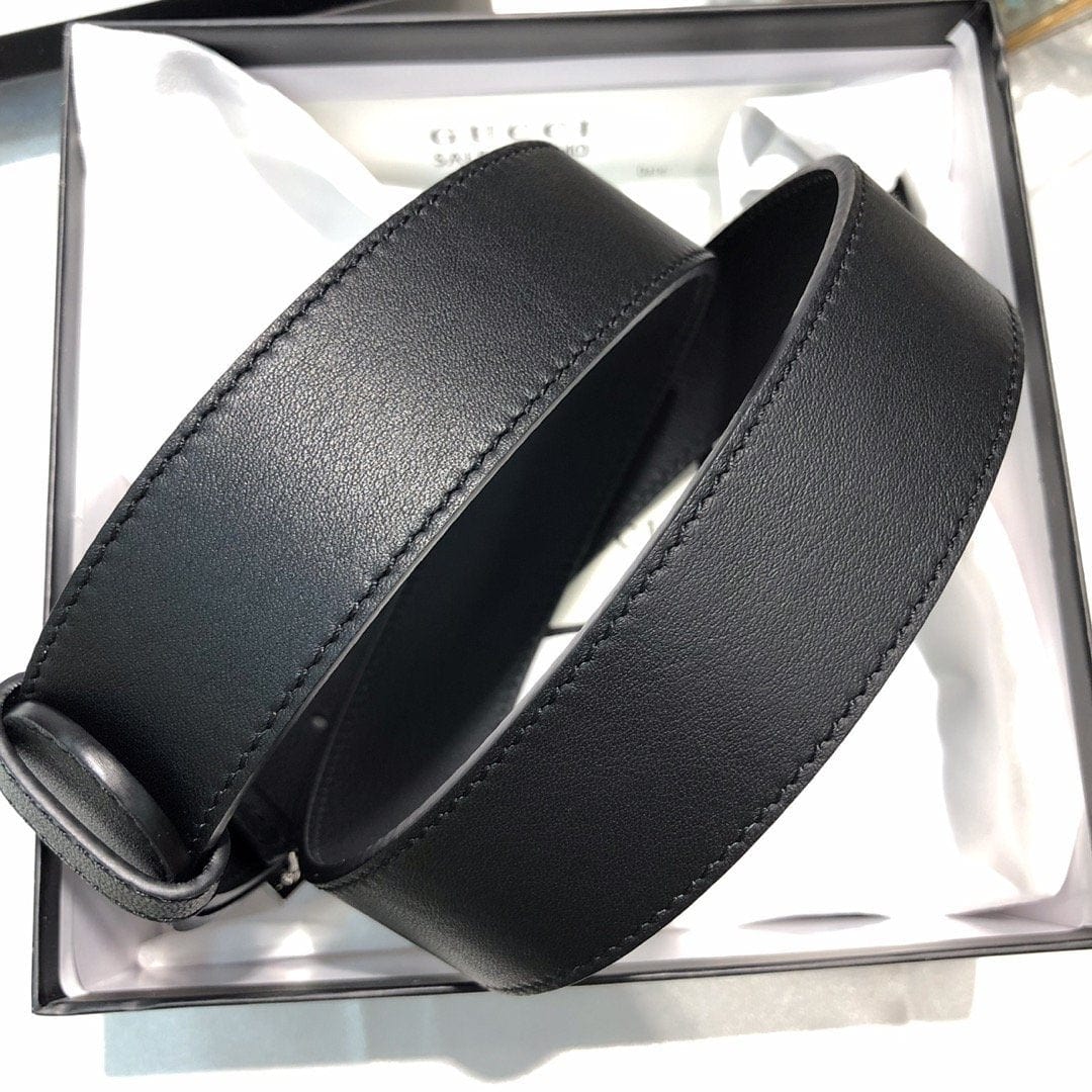 Tunde Store Gucci Black Leather Belt - Glamorous Buckle.