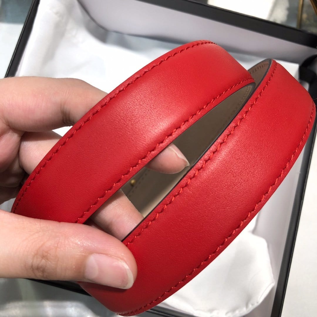Tunde Store Gucci Crimson Leather Belt - Glamorous Buckle
