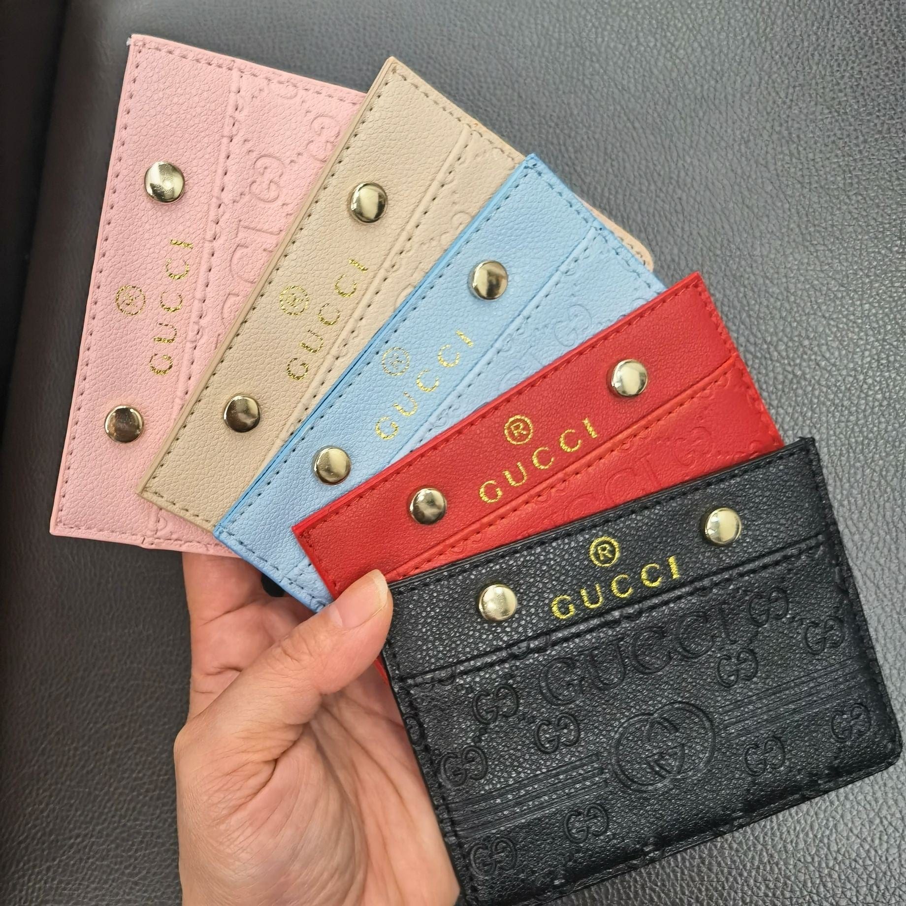 Tunde Store Gucci Embossed Leather Card Holder Wallet