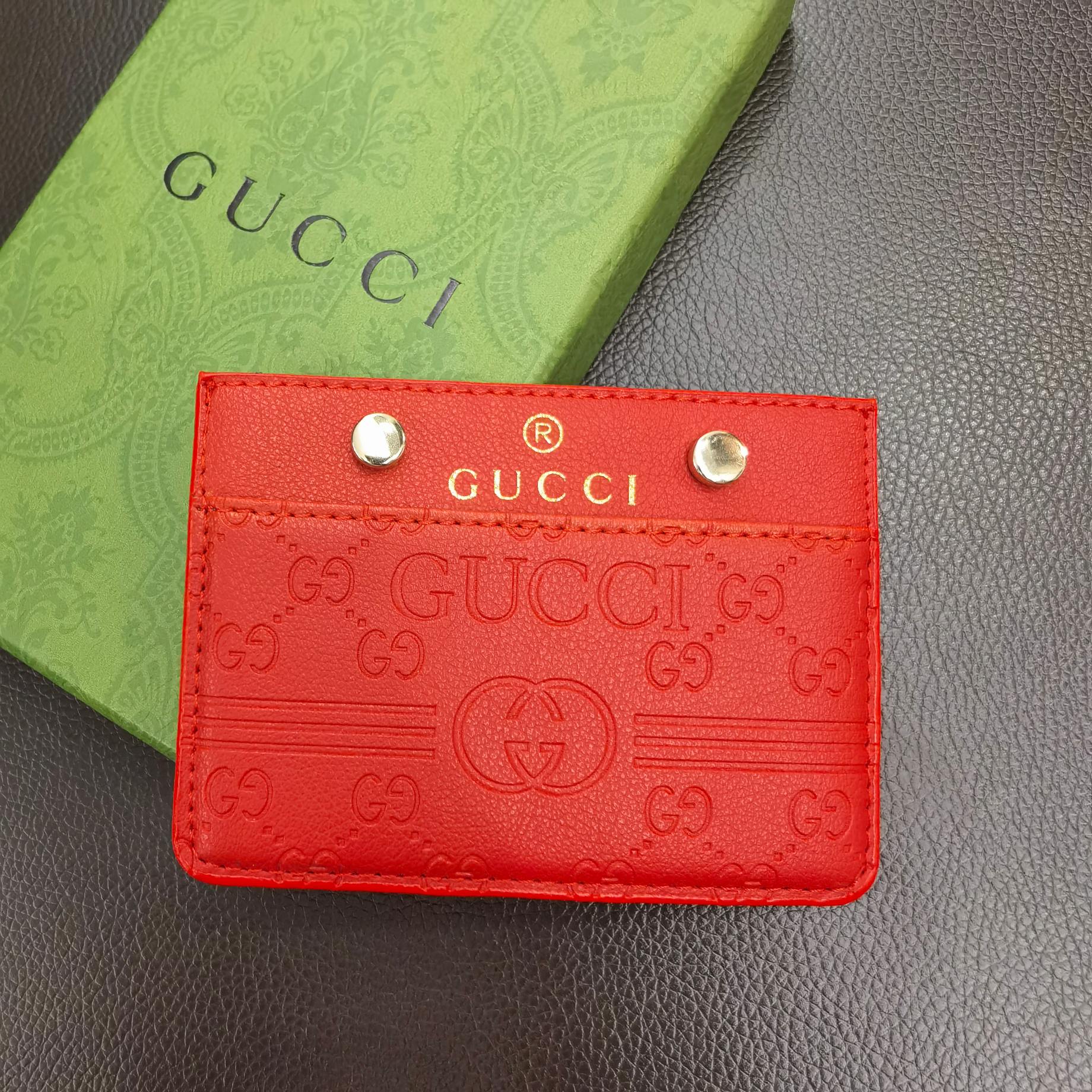 Tunde Store Gucci Embossed Leather Card Holder Wallet